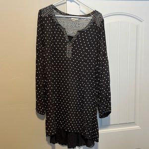 Womens Roxy Long Sleeve High Low Dress